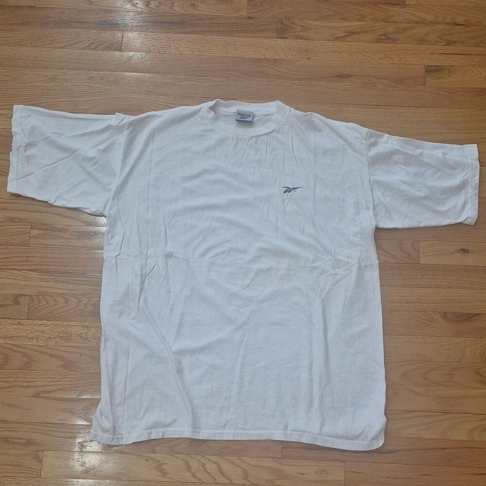 Vintage Y2K Reebok Embroidered OG Logo Single Stitched White T Shirt